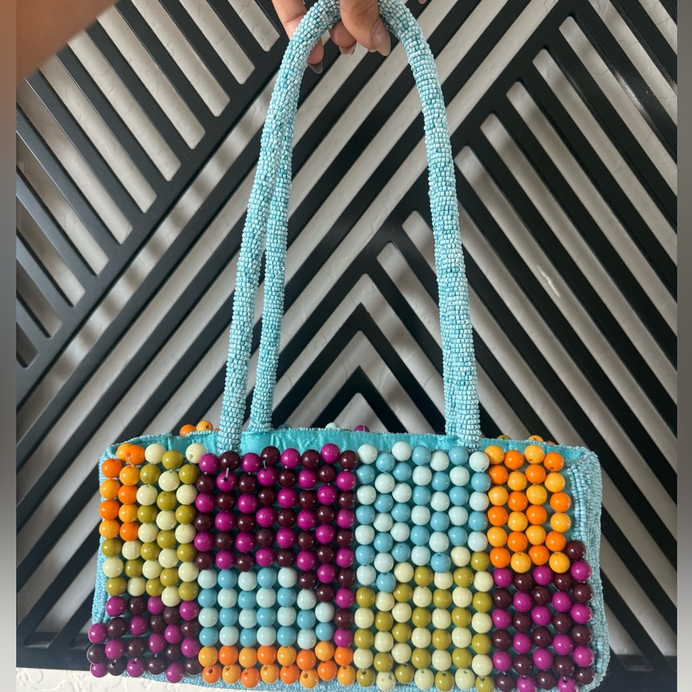 RARE & VIRAL Anthropology multicolor beaded purse